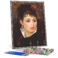 Paint by Numbers Kits for Adults and Kids Woman with A Rose 1876 Painting by Auguste Renoir Paint by Numbers Kit for Kids and Adults