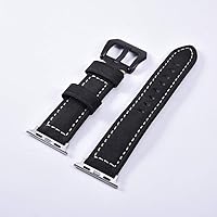 CoverKingz Leather Strap Compatible with Apple Watch Strap 42 mm/44 mm/45 mm/49 mm - Leather Strap for Apple Watch Series Ultra/8/7/6/SE - Bracelet with Stainless Steel Butterfly Folding Clasp - Leather Strap Black