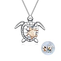 POPLYKE Infinity Heart Locket Sea Turtle Dog Photo Necklace for Pets Family Memorial Necklace 925 Sterling Silver Gifts for Women Men Mom Daughter Necklace Jewelry