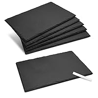 Navaris Natural Slate Serving Plates - Set of 6 Place Mat Serving Trays - Medium Rectangular Stone Table Mat Serving Platter Tiles - 11.8