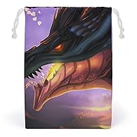Cool Magma Dragon Canvas Drawstring Bags Reusable Storage Bag Gifts Jewelry Pouch Organizer for Travel Home
