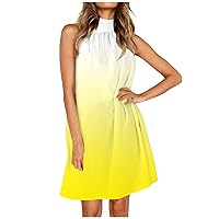 XJYIOEWT Spring Dresses for Women 2024,Women E Dresses for Neck Flowy Sleeveless Knee Length Irregular Beach Dress Summ