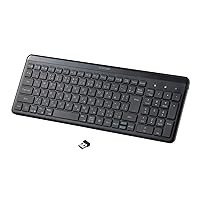 Elecom TK-QT30DMBK Wireless Keyboard, Wireless, 2.4 GHz, Quiet, Numeric Keypad, Thin, Compact, Compatible with Windows ChromeOS and macOS (Black)