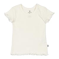 HonestBaby Baby Girls' Organic Cotton Rib Short Sleeve T-Shirt (Legacy)