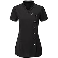 Ladies Short Sleeve Beautician Spa Tunic Womens Hairdressing Fancy Uniform Top