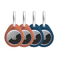 Pela: Airtag Holder & Airtag Keychain Case | World's First Eco-Friendly Airtag Case for Wallet, Luggage, Pets & More | 4 Pack, 2 Colors