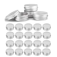 48 Pcs 1 oz Tins Silver Aluminum Tins Cans Screw Top Round Steel tins Screw Lid Containers