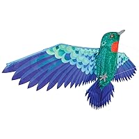 In the Breeze 3380 — 3D Hummingbird Kite — Colorful-Printed Bird Kite with Applique Details, Kite Line and Reusable Bag Included…