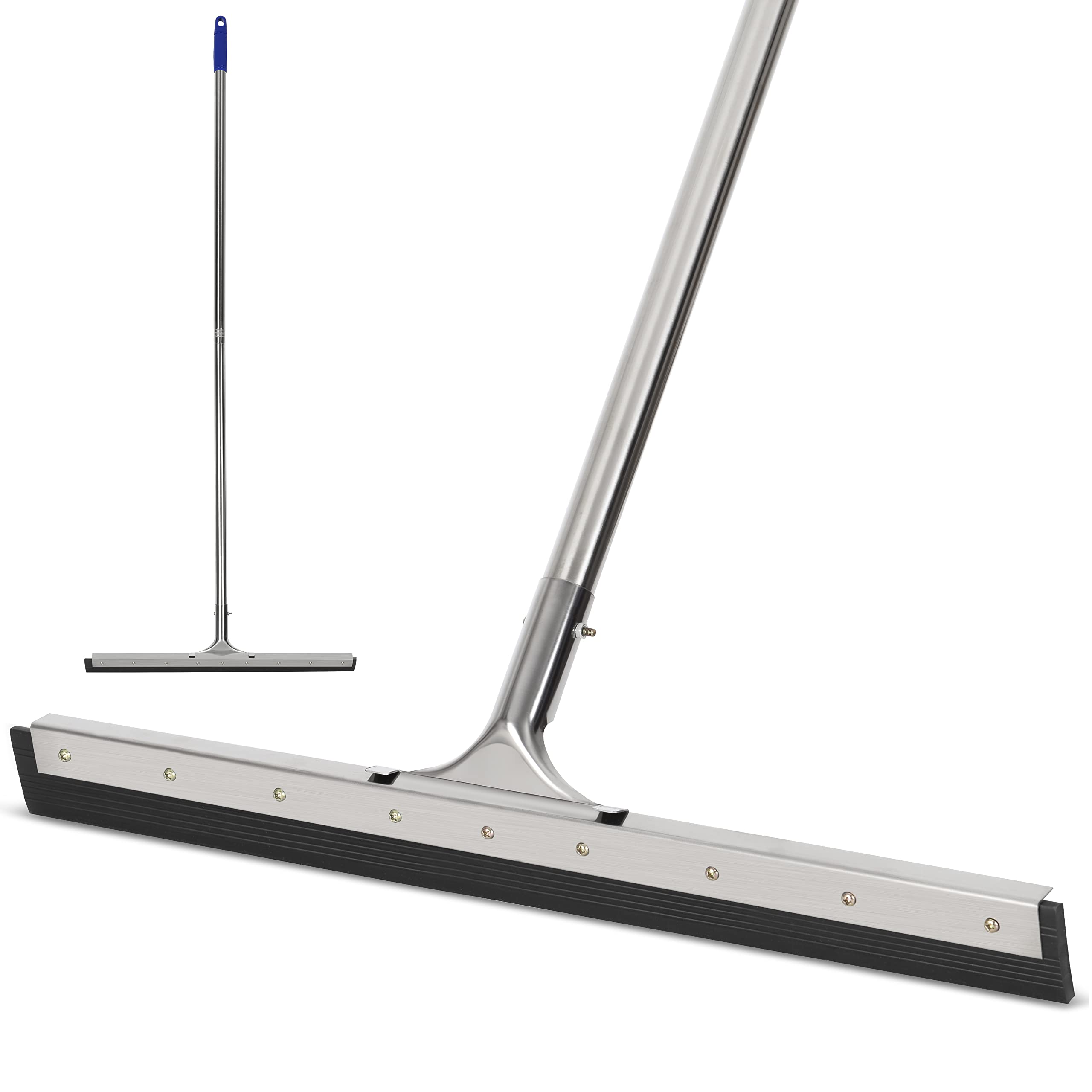 Floor Squeegee Scrubber 55inch Long Stainless Steel Handle with 22inch Wide Silicon Rubber Blade - Perfect Squeegee Broom for Floor Washing and Drying Shower Glass, Marble, Wood Surfaces