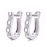 Fashion Jewelry White Crystal Stone Lady's Charming Stud Earring For Girl's Lady's Gift (E)