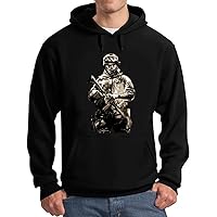 Battlefield Soldier Mens Hoodie Sweatshirt XL Black