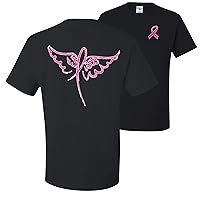 Wings Ribbon Breast Cancer Awareness Front&Back T-Shirts