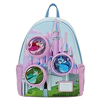 Loungefly Disney Sleeping Beauty Castle Three Good Fairies Stained Glass Double Strap Shoulder Bag