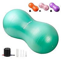 INPANY Peanut Ball - Anti Burst Exercise Ball for Labor Birthing, Physical Therapy for Kids, Core Strength, Home & Gym Fintness (Include Pump)
