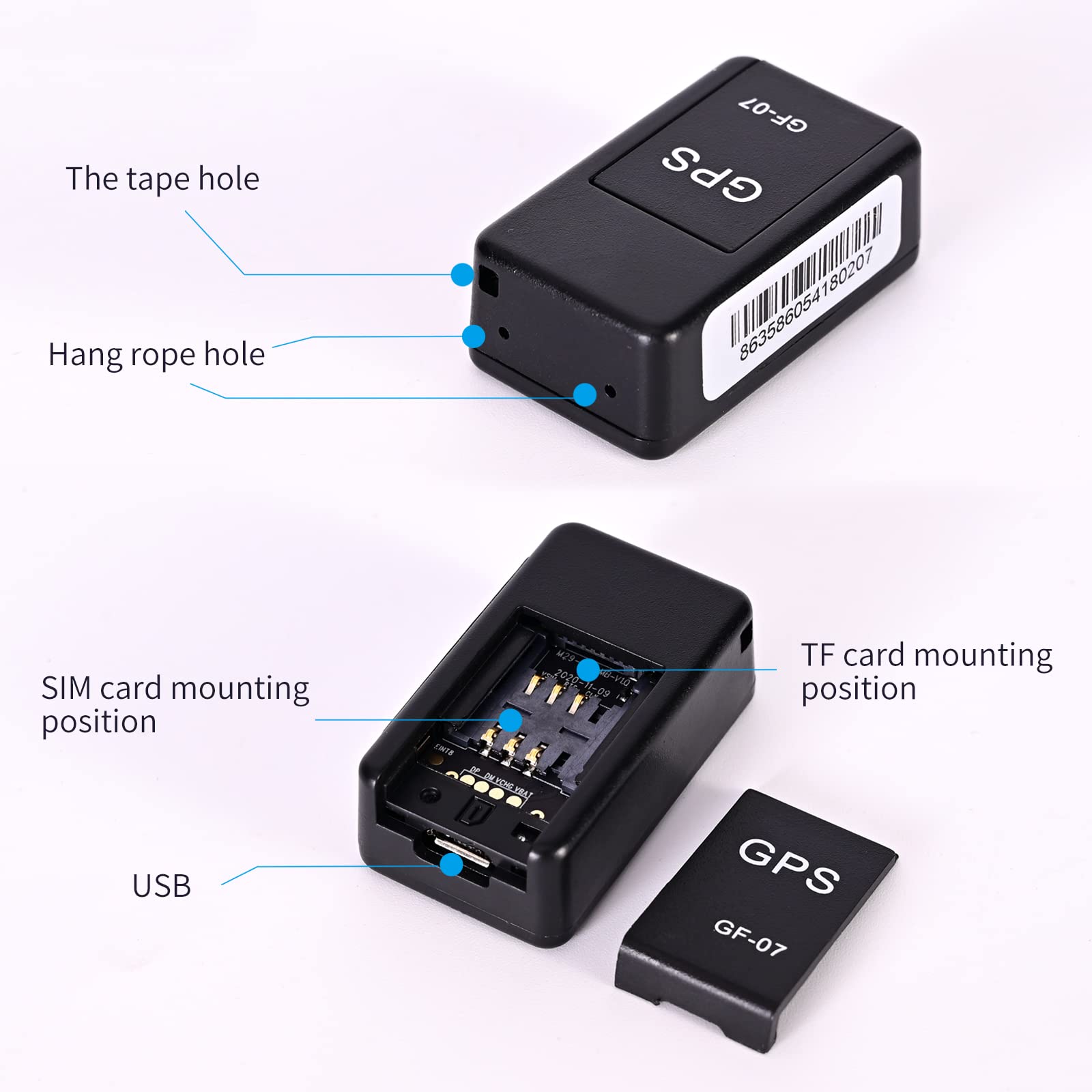 Mini GPS Tracker for Vehicles/Mini Magnetic GPS Device Real time Car Locator, Full USA Coverage, No Monthly Fee, Long Standby GSM SIM GPS Tracker for Trucks/Person 2024