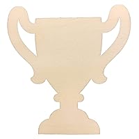 Unfinished Wooden Trophy Shape Cutout DIY Craft 4.5 Inches