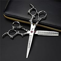 Professional Barber Scissors Set, 6.0 Inch Hairdressing Razor Shears, Hair Cutting Scissors Thinning Shears Set, Sharp and Durable, for Haircut, Hair Shears for Home and Salon