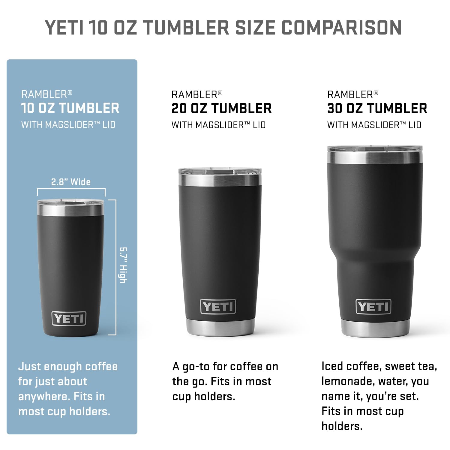 YETI Rambler 10 oz Tumbler, Stainless Steel, Vacuum Insulated with MagSlider Lid, Power Pink