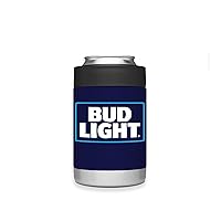 Bud Light Stainless Steel Can Insulator, Insulated Beverage Holder for Standard Size Can and Bottle, Can Cooler for Beer and Soda