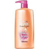 L'Oreal Paris Elvive Dream Lengths Restoring Shampoo With Fine Castor Oil and Vitamins B3 and B5 for Long, Damaged Hair, Visibly Repairs Damage Without Weighdown With System, 28 Fl Ounce