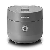CUCKOO Micom Small Rice Cooker 10 Menu Options: White, Oatmeal, Brown, Quinoa, & More, Smart Fuzzy Logic, 3 Cups / 0.75 Qts. (Uncooked), 6 (Cooked), CR-0375F Gray