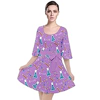 CowCow Womens Casual Party Dress Math Symbols Mathematics Formula Chemistry School Velour Kimono Sleeve Dress