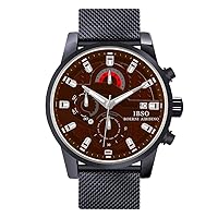 Mens Watch Casual Sports Watches Chronograph Waterproof Calendar Leather Band Fashion Quartz Wrist Watches for Boy