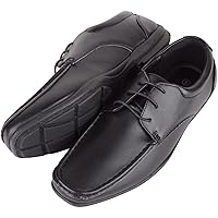 Mens Boys Slip On Lace Up Faux Leather Formal School Work Wedding Shoes