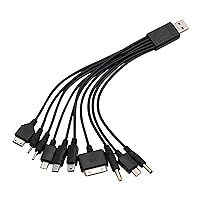 10 in 1 Universal USB Cable, Multiple Universal Charging Cable for Cell Phones Blutooth Earphone Speaker Adapter Cable, 20cm Data Cable