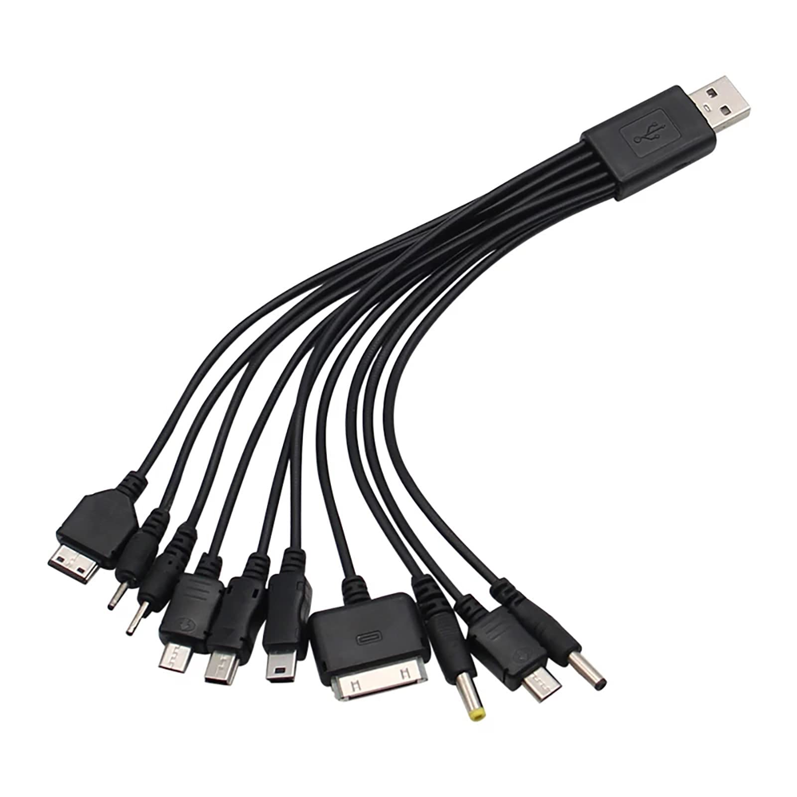 Diarypiece Universal 10 in 1 USB Cable Charger Adapter Cable, 20cm Data Cable Wire Cord