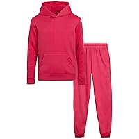 Girls' Jogger Set - 2 Piece Basic Fleece Pullover Hoodie and Sweatpants (7-16)