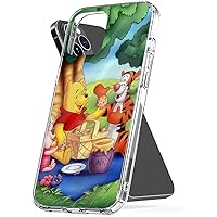 Case Cover Winnie Funny The Waterproof Pooh TPU Tigger Pc Piglet Clear Art Poster Design Compatible for iPhone 6 6s 7 8 X Xr Xs 11 12 13 14 Pro Max Plus Se 2020, Transparent
