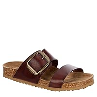 Women's Faux Leather Slip-On Two Strap Cork Bed Sandal