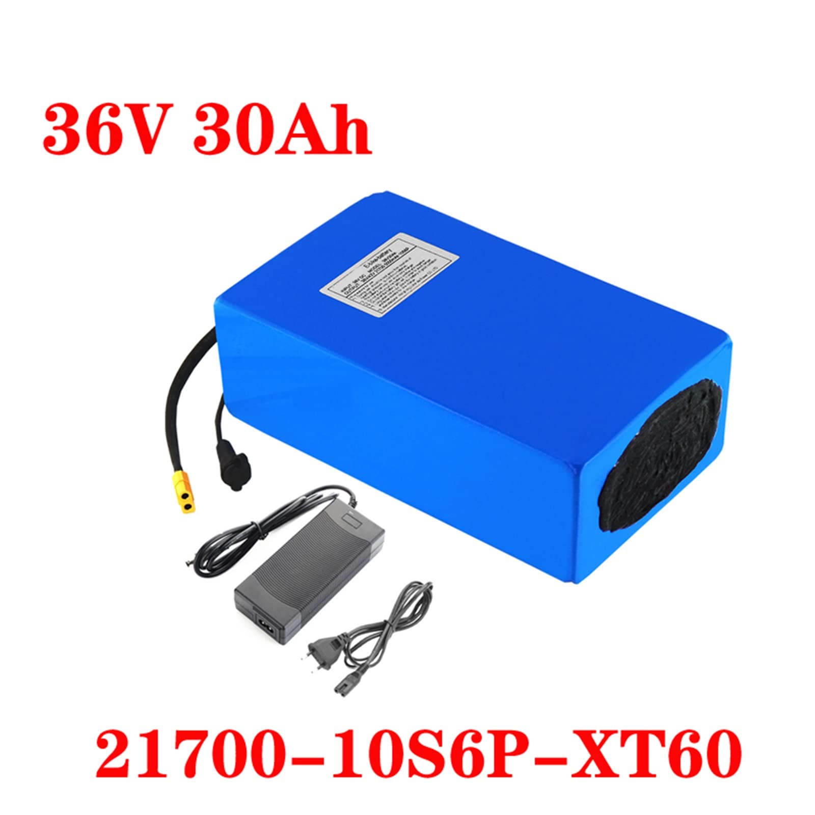 NALMAXO 36V 30Ah Battery 21700 5000mah 10S6P Battery Pack High Power Battery (Size : X60T)
