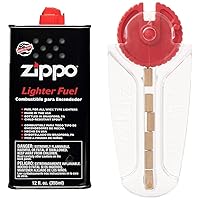 Zippo 12FC Lighter Fluid, 12 Ounce, Black & flints