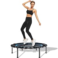 Mini Trampoline for Adults Fitness,Rebounder Trampoline for Adults Workout, Exercise Trampoline for Adults Indoor, Small Rebounder with Extended Mat