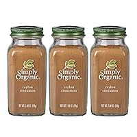 Simply Organic Ground Ceylon Cinnamon, Certified Organic, Vegan | 2.08 oz | Pack of 6 | Cinnamomum verum J. Presl