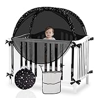 Baby Safety Crib Tent to Keep Baby from Climbing Out See Through Mesh Crib Net Mosquito Net Pop Up Crib Tent Net of Cribs