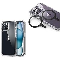 ESR Case Compatible with iPhone 15 Case Magnetic Ring 360, Compatible with MagSafe Ring, Universal Magnetic Conversion Kit Compatible with MagSafe Sticker, Military-Grade Protection