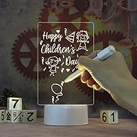 Note Board Creative LED Night Light USB Message Board Holiday Light with Pen Gift for Children Girlfriend Decoration Night Lamp (C)