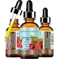 RED RASPBERRY SEED OIL 100% Pure Natural Virgin. Cold Pressed Undiluted Carrier Oil for Face, Skin, Hair, Body and Nails 4 Fl.oz.- 120 ml.