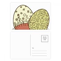 Easter Religion Festival Flower Egg Postcard Set Birthday Mailing Thanks Greeting Card