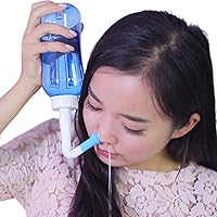 300ml Sinus Rinse Bottle with 1x Adult Nasal Rinse & 1x Child Nasal Wash - Neti Pot Bottle for Complete Nasal Irrigation