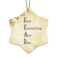 Face Everything And Rise Art, Fear Art, Inspirational Art, Motivational Art, Faith Art Housewarming Gift New Home Gift Hanging Keepsake Wreaths for Home Party Commemorative Pendants for Friends 3 Inch