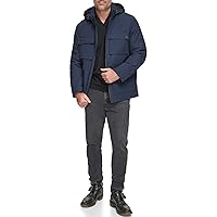 Andrew Marc Men's Mid-Length Water Resistant Laueld Jacket Zip Off Hood