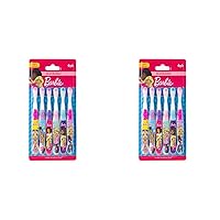 Brush Buddies Barbie Kids Toothbrushes, Manual Toothbrushes for Kids, Toothbrush for Toddlers 2-4 Years, Barbie Childrens Toothbrush, Soft Toothbrushes, 6PK (Pack of 2)