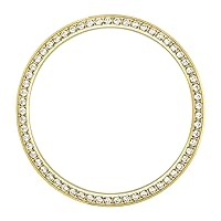 Ewatchparts CREATED DIAMOND BEZEL COMPATIBLE WITH 34MM ROLEX TUDOR PRINCE 6694 6697 6590 6605 6623 GOLD