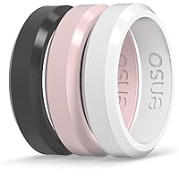 Enso Rings Bevel Thin Silicone Wedding Ring – Hypoallergenic Unisex Stackable Wedding Band – Comfortable Minimalist Band – 5.08mm Wide, 2.16mm Thick