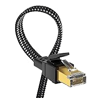 Orbram Cat 8 Ethernet Cable 150 ft, Nylon Braided High Speed Heavy Duty Network LAN Patch Cord, 40Gbps 2000Mhz SFTP RJ45 Flat Internet Cable Shielded in Wall, Indoor&Outdoor for Modem/Router/Gaming/PC
