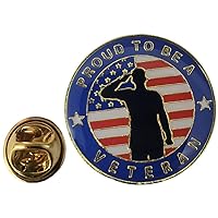 Wholesale Pack of 50 Proud to Be A Veteran USA Soldier Circle Motorcycle Hat Cap Lapel Pin